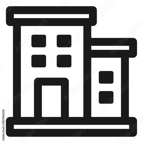 Office building icon – corporate headquarters, company facility, business property
