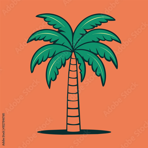 Isolated Palm Tree Drawing