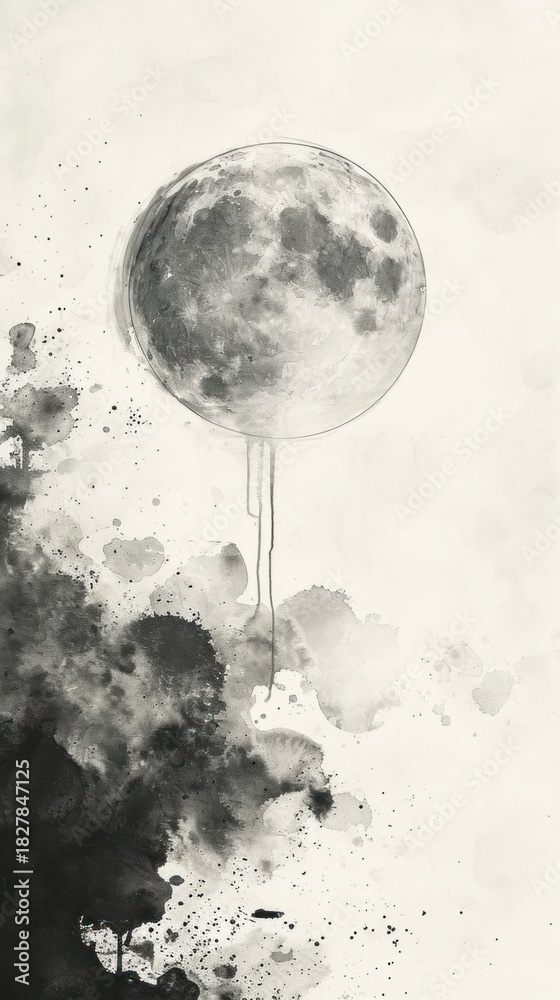 Fototapeta premium Moon outdoors nature monochrome.