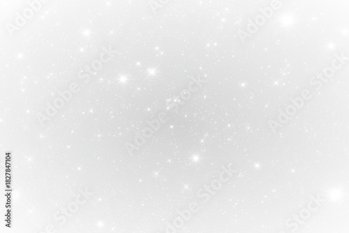 White glitter dust sparkles with soft glowing highlights, drifting gently across a transparent canvas for magical winter, holiday, or fantasy designs. PNG