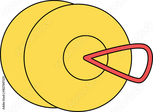 Flat illustration of cymbals percussion instrument. Perfect for band, orchestra, and music themed designs.