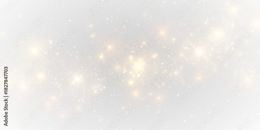 Fototapeta premium Bright golden glitter drifts softly in sparkling trails, forming elegant overlays perfect for holiday, festive, or luxury celebration designs. PNG
