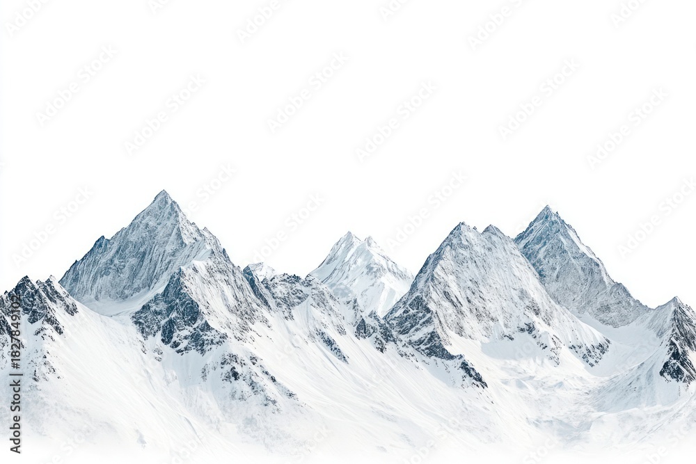 Naklejka premium Snow-capped mountains scenery peaks snow-covered.