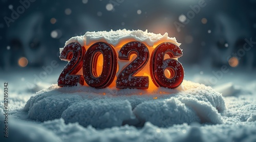 2026 inscription logo new year texture