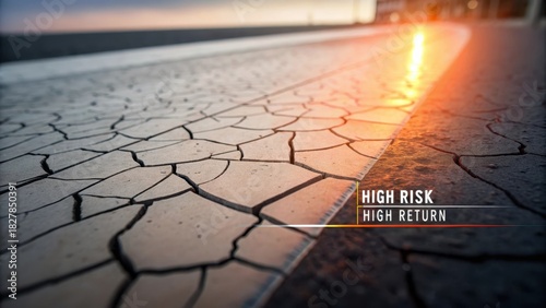 Abstract fractured surface with blending matte and glossy tones