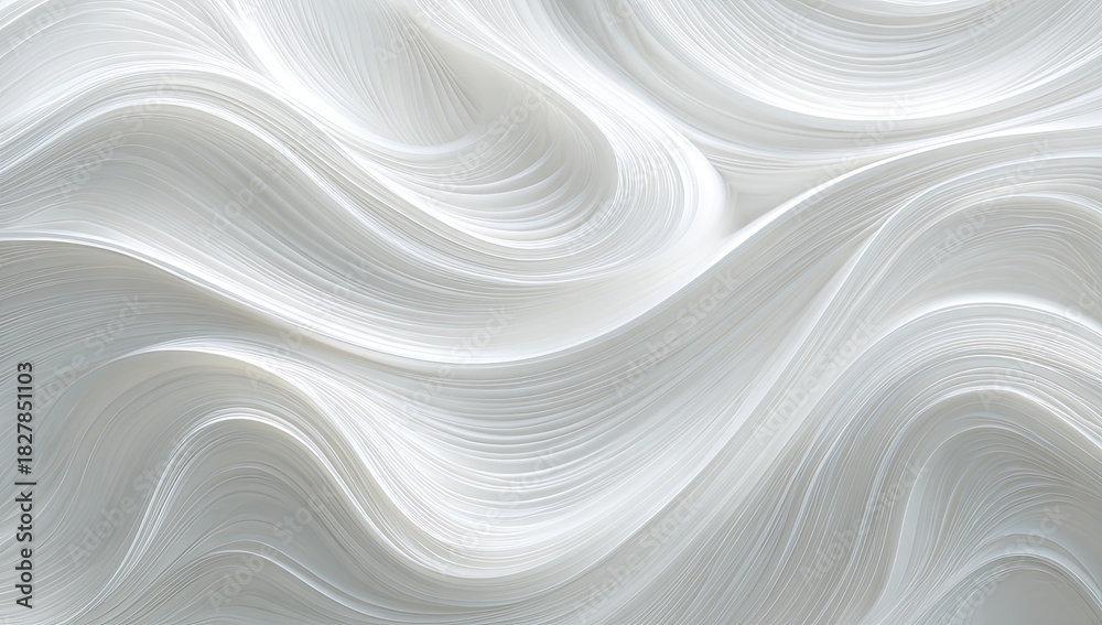 Obraz premium Abstract, flowing, swirling, bright white strands create a dynamic, textured, and glossy composition