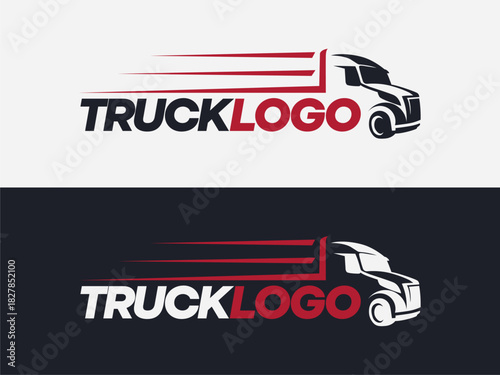 Vector delivery truck logo icon for free shipping and express cargo transport service illustration symbol