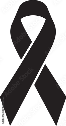 Black ribbon symbol for awareness and remembrance on world aids day or other causes