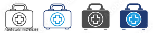 first aid kit icon sheet multiple style