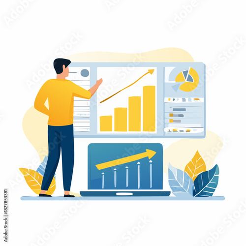Business Analytics & Performance Tracking Vector Illustration