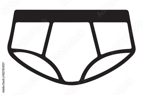 Simple outline icon of men s brief underwear isolated on white background
