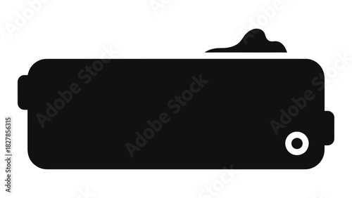 Battery power indicator icon, generic black silhouette illustrating energy storage and electric charge status