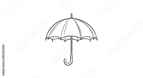 Black open umbrella vector illustration symbol of protection from autumn rain and wet weather