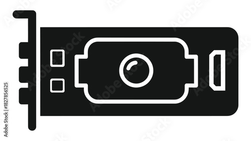 Graphic card icon vector illustration_ a computer component for display processing and video output