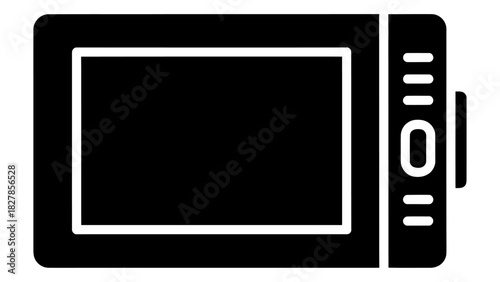 Microwave oven kitchen appliance icon. home electronics for cooking, heating food. modern household device silhouette.