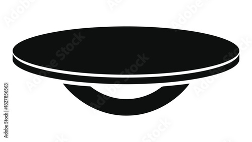 Minimalist black round table icon or display stand graphic, ideal for design elements and sleek ui_ux projects. clean.