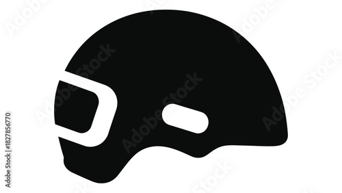 Sport safety helmet icon graphic illustration for head protection and active lifestyle design elements and apps