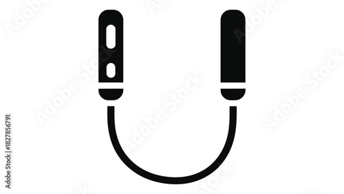 Stylized jump rope icon with ergonomic handles, representing fitness, exercise, and active lifestyle training equipment