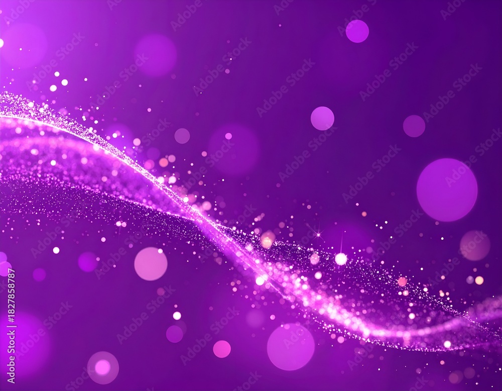 Obraz premium A purple abstract swirling wave of light and particles with bokeh