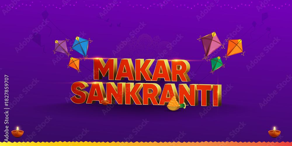 Obraz premium Happy Makar Sankranti background. Makar Sankranti Festival celebration. design Template for Poster, Banner, Flyer, Greeting, Card, Post, Cover. Hindu festival.