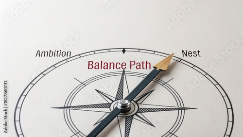 Compass pointing to Balance Path for direction and navigation