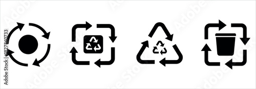 Go Green with Universal Recycling Symbols and Arrows representing Sustainability Efforts and Eco-Consciousness for Environmental Preservation.