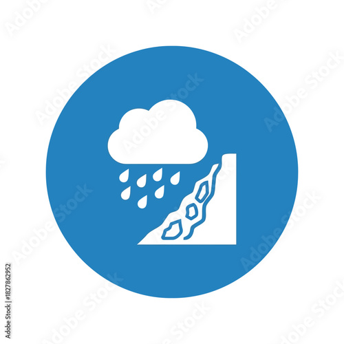Rainfall landslide warning icon   natural disaster vector graphic Vector