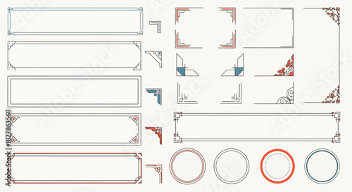 Elegant collection of vector decorative frames, borders, and intricate corner elements, perfect for adding classic and refined accents to various design projects and invitations