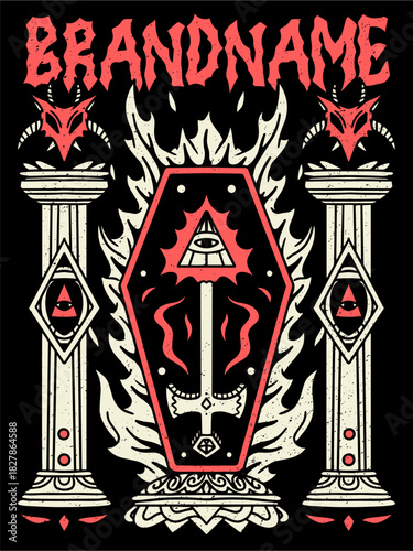 tshirt illustration design metal band merchandise cult