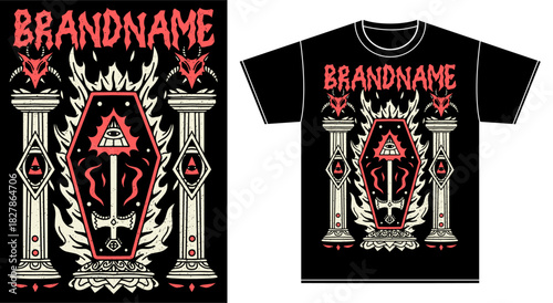 tshirt illustration design metal band merchandise cult