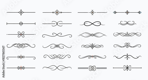 Decorative Ornamental Dividers and Flourishes for Elegant Design Elements