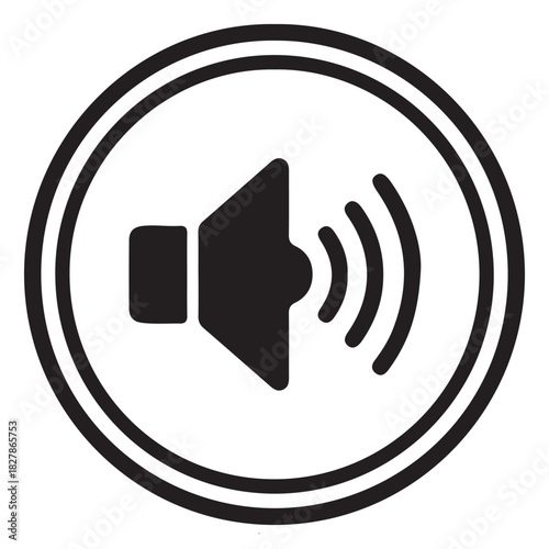 Speaker Sound Volume Icon in Circle