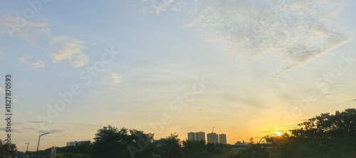 sunset in the city