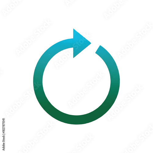Free Download Gradient circular arrow icon symbolizing refresh, reload, continuous loop, or undo action for user interface design - GFXLoad