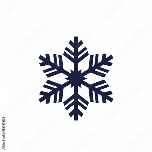 Snowflake icon representing winter weather, cold and frost with a unique crystalline structure
