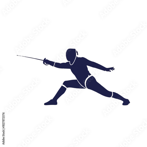 Silhouette of a Fencer in Action A Dynamic Depiction of Swordplay and Sport