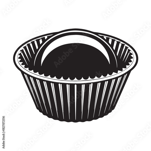 Black muffin tin Silhouette Vector, High Quality Illustration on White Background
