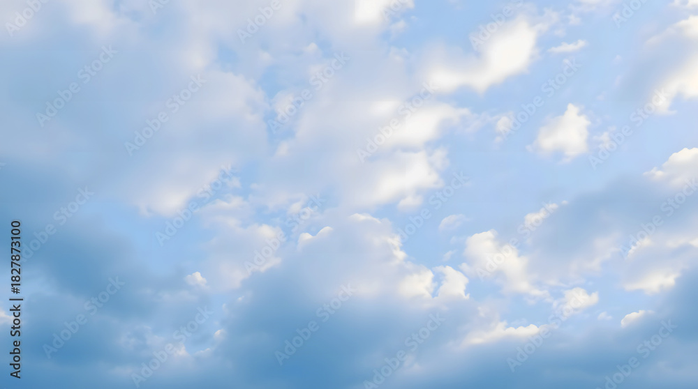 Fototapeta premium light blue sky with fluffy white clouds background