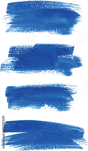 Blue Paint brush Ink Set Stroke Brush Vector Design