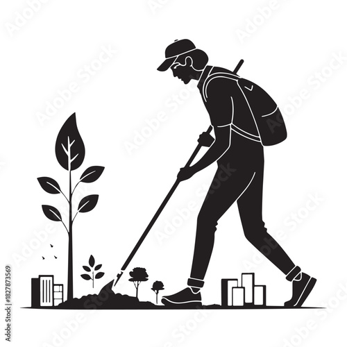 Black nonprofit Silhouette Vector, High Quality Illustration on White Background