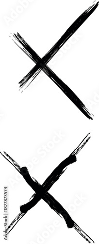 Cross Brush Stroke Vector Design