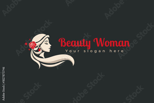 beauty woman logo design template illustration