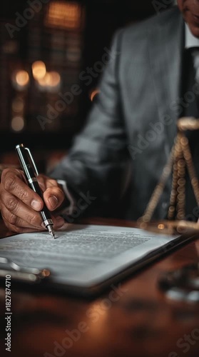 Lawyer Consulting Client in Office