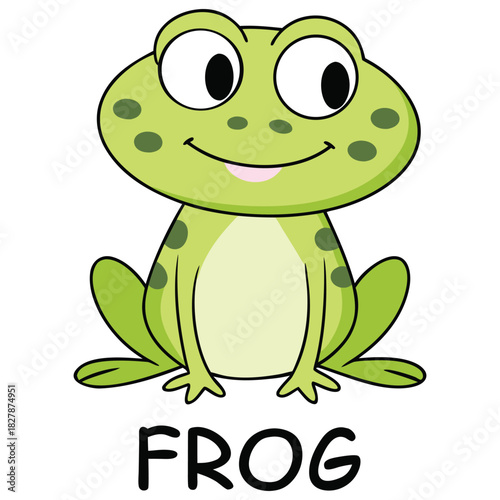 Happy Green Amphibian Frog Character Vector Design (2)