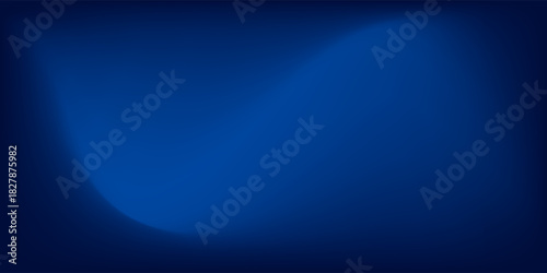 Gradient blue abstract background with a soft curve and smooth lighting.
