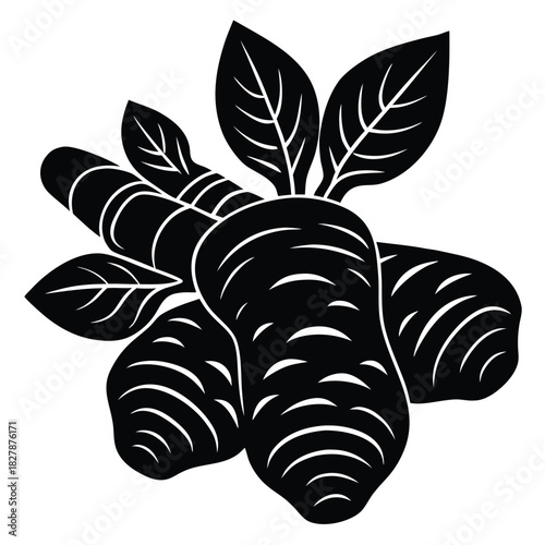 black and white linocut illustration of ginger roo.eps