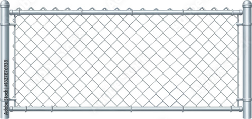 Chain-link fence illustration showing the details of a wire mesh structure, perfect for design elements