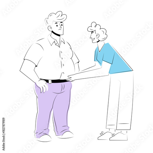 A doodle style illustration showing a teasing friend