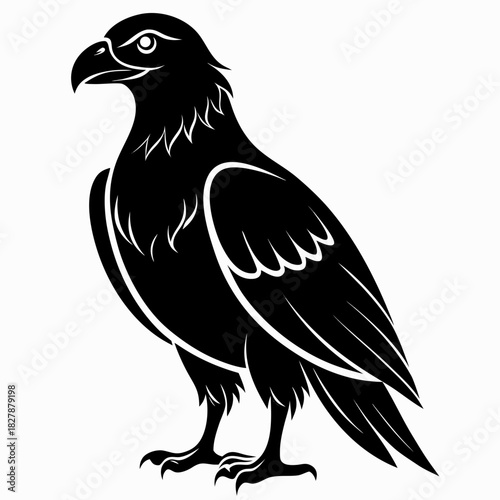 Buzzard vector clean black silhouette design white background
