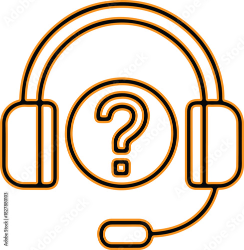 Headset with question mark icon representing customer support and inquiries